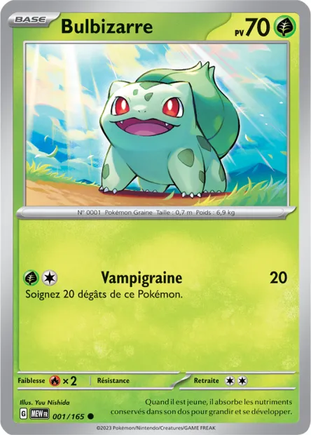 Carte Pokémon Neuve - Bulbizarre 001/165 - Commune - EV03.5 - 151 - Sortie de Booster