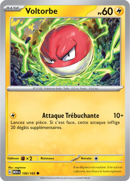 Carte Pokémon Neuve - Voltorbe 100/165 - Commune - EV03.5 - 151 - Sortie de Booster