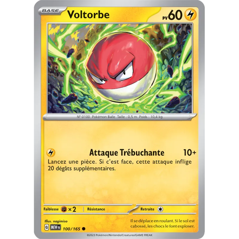 Carte Pokémon Neuve - Voltorbe 100/165 - Commune - EV03.5 - 151 - Sortie de Booster