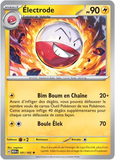 Carte Pokémon Neuve - Électrode 101/165 - Rare - EV03.5 - 151 - Sortie de Booster