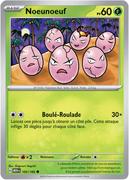 Carte Pokémon Neuve - Noeunoeuf 102/165 - Commune - EV03.5 - 151 - Sortie de Booster