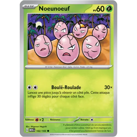 Carte Pokémon Neuve - Noeunoeuf 102/165 - Commune - EV03.5 - 151 - Sortie de Booster