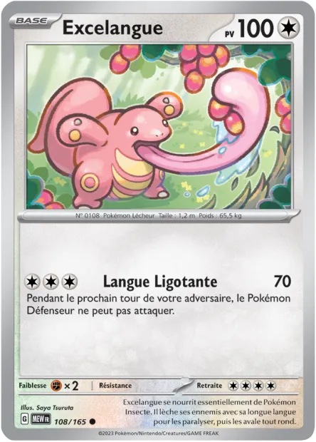 Carte Pokémon Neuve - Excelangue 108/165 - Commune - EV03.5 - 151 - Sortie de Booster