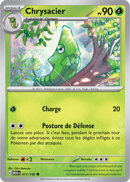 Carte Pokémon Neuve - Chrysacier 011/165 - Commune - EV03.5 - 151 - Sortie de Booster