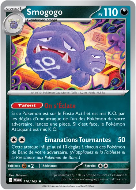 Carte Pokémon Neuve - Smogogo 110/165 - Rare - EV03.5 - 151 - Sortie de Booster