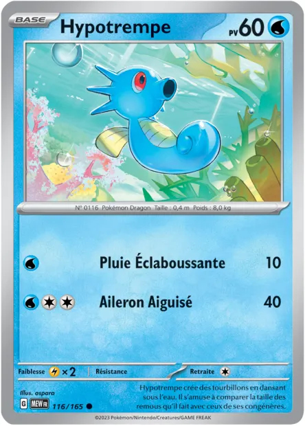 Carte Pokémon Neuve - Hypotrempe 116/165 - Commune - EV03.5 - 151 - Sortie de Booster