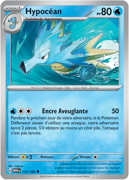Carte Pokémon Neuve - Hypocéan 117/165 - Peu Commune - EV03.5 - 151 - Sortie de Booster