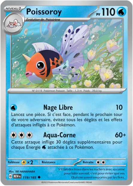 Carte Pokémon Neuve - Poissoroy 119/165 - Peu Commune - EV03.5 - 151 - Sortie de Booster