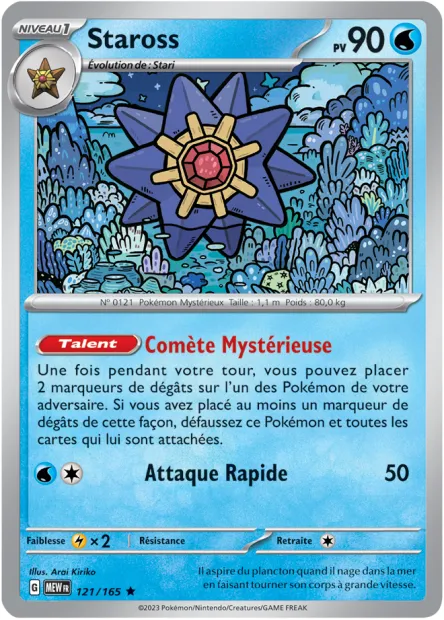 Carte Pokémon Neuve - Staross 121/165 - Rare - EV03.5 - 151 - Sortie de Booster