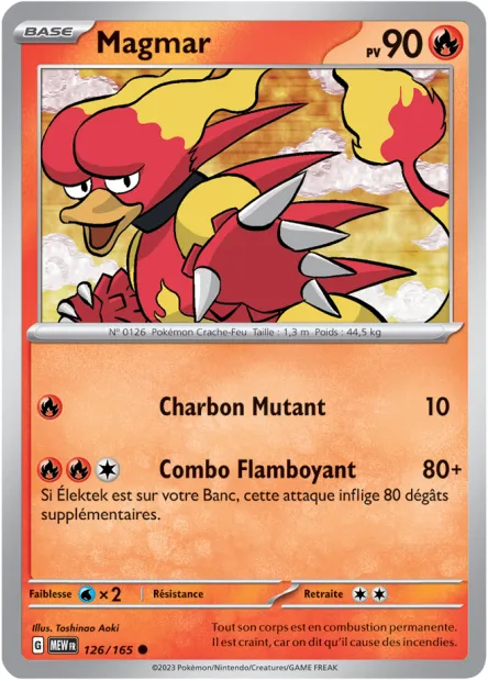 Carte Pokémon Neuve - Magmar 126/165 - Commune - EV03.5 - 151 - Sortie de Booster