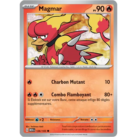 Carte Pokémon Neuve - Magmar 126/165 - Commune - EV03.5 - 151 - Sortie de Booster