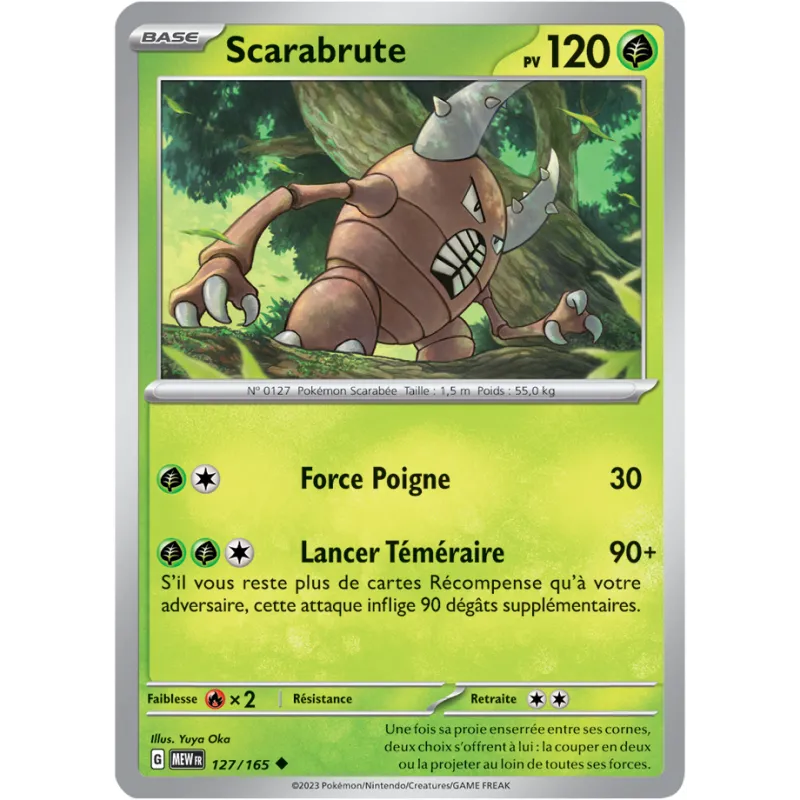 Carte Pokémon Neuve - Scarabrute 127/165 - Peu Commune - EV03.5 - 151 - Sortie de Booster