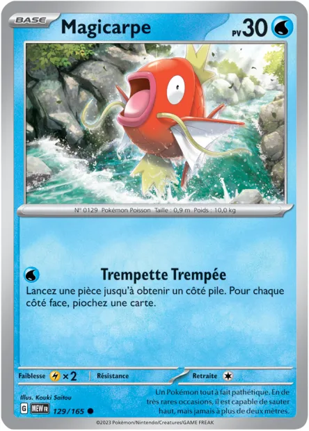 Carte Pokémon Neuve - Magicarpe 129/165 - Commune - EV03.5 - 151 - Sortie de Booster