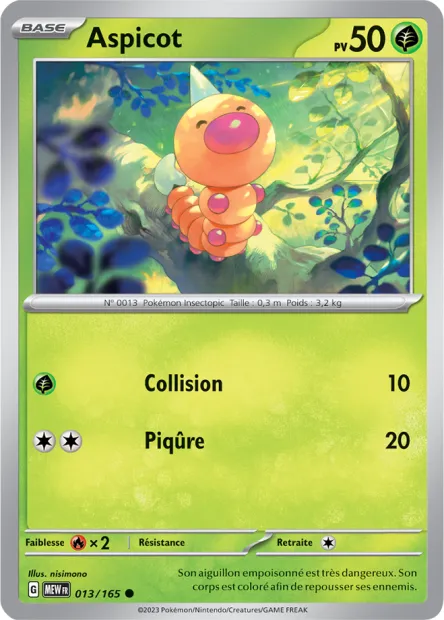 Carte Pokémon Neuve - Aspicot 013/165 - Commune - EV03.5 - 151 - Sortie de Booster