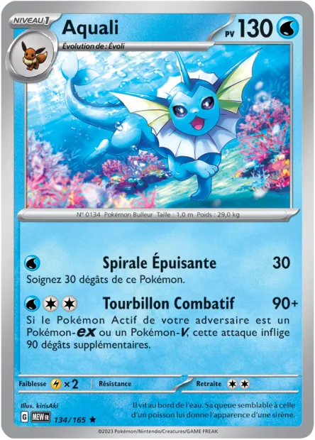 Carte Pokémon Neuve - Aquali 134/165 - Rare - EV03.5 - 151 - Sortie de Booster