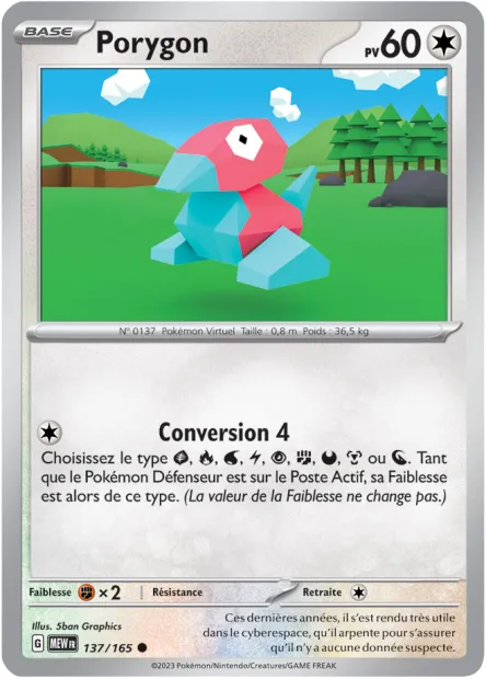 Carte Pokémon Neuve - Porygon 137/165 - Commune - EV03.5 - 151 - Sortie de Booster