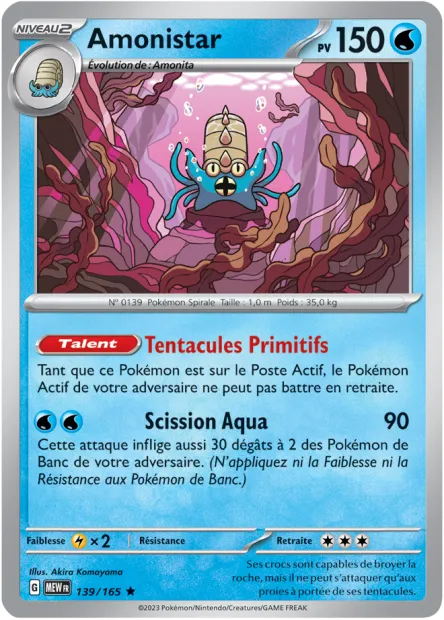 Carte Pokémon Neuve - Amonistar 139/165 - Rare - EV03.5 - 151 - Sortie de Booster