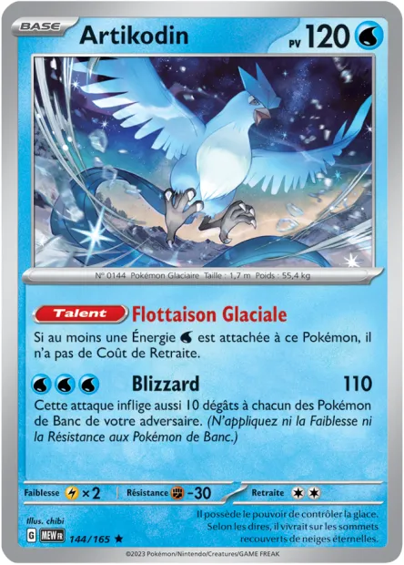 Carte Pokémon Neuve - Artikodin 144/165 - Rare - EV03.5 - 151 - Sortie de Booster