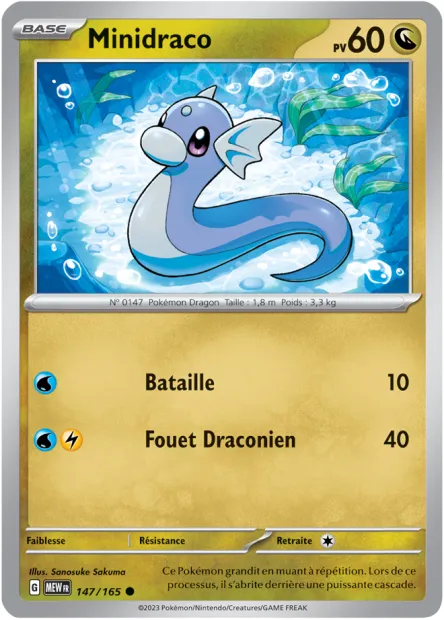 Carte Pokémon Neuve - Minidraco 147/165 - Commune - EV03.5 - 151 - Sortie de Booster