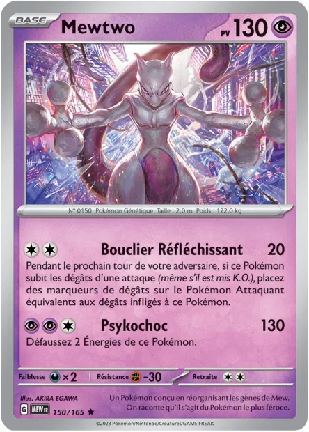 Carte Pokémon Neuve - Mewtwo 150/165 - Rare - EV03.5 - 151 - Sortie de Booster