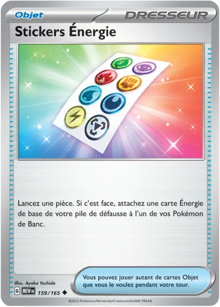 Carte Pokémon Neuve - Stickers Énergie 159/165 - Peu Commune - EV03.5 - 151 - Sortie de Booster