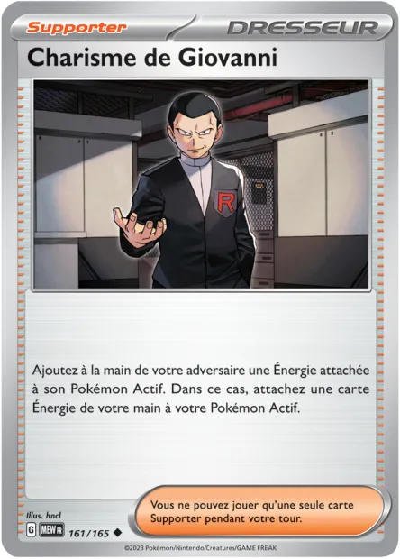 Carte Pokémon Neuve - Charisme de Giovanni 161/165 - Peu Commune - EV03.5 - 151 - Sortie de Booster