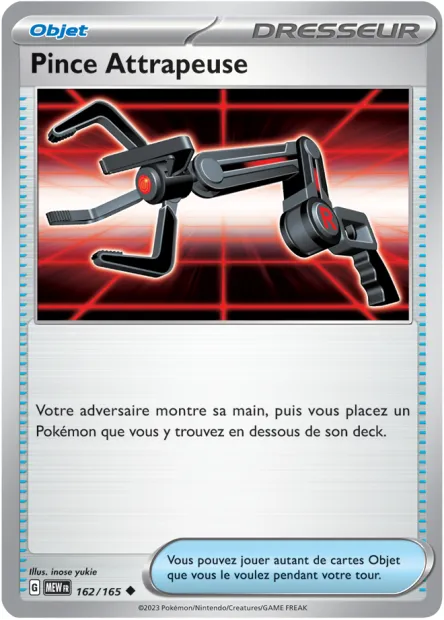 Carte Pokémon Neuve - Pince Attrapeuse 162/165 - Peu Commune - EV03.5 - 151 - Sortie de Booster