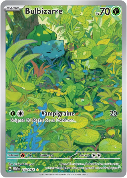 Carte Pokémon Neuve - Bulbizarre 166/165 - Illustration Rare - EV03.5 - 151 - Sortie de Booster