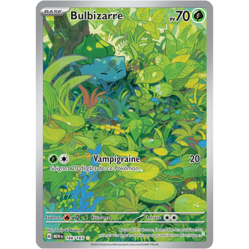 Carte Pokémon Neuve - Bulbizarre 166/165 - Illustration Rare - EV03.5 - 151 - Sortie de Booster