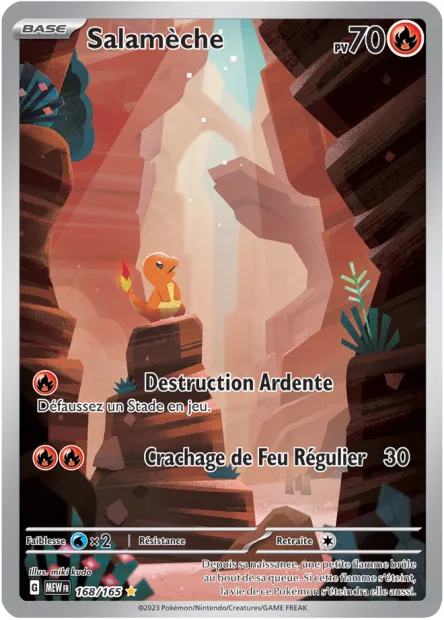 Carte Pokémon Neuve - Salamèche 168/165 - Illustration Rare - EV03.5 - 151 - Sortie de Booster