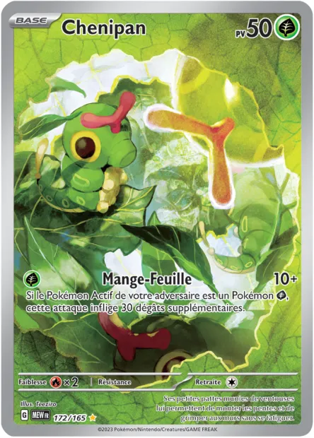 Carte Pokémon Neuve - Chenipan 172/165 - Illustration Rare - EV03.5 - 151 - Sortie de Booster