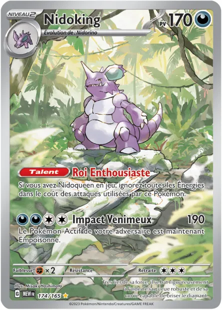 Carte Pokémon Neuve - Nidoking 174/165 - Illustration Rare - EV03.5 - 151 - Sortie de Booster
