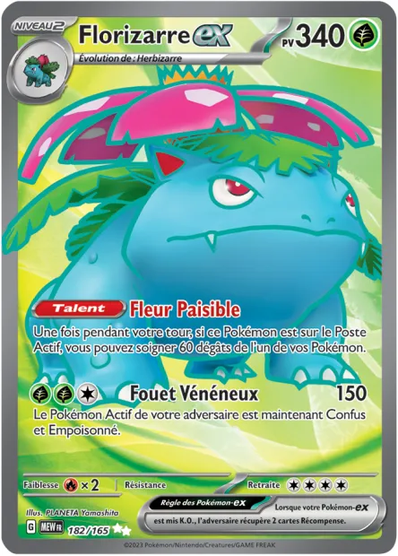 Carte Pokémon Neuve - Florizarre EX 182/165 - Ultra Rare - EV03.5 - 151 - Sortie de Booster