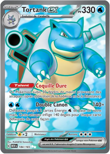 Carte Pokémon Neuve - Tortank EX 184/165 - Ultra Rare - EV03.5 - 151 - Sortie de Booster