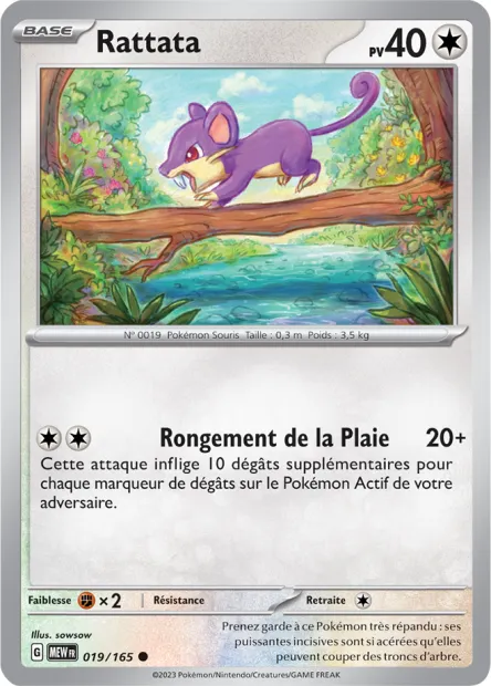 Carte Pokémon Neuve - Rattata 019/165 - Commune - EV03.5 - 151 - Sortie de Booster