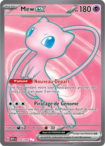 Carte Pokémon Neuve - Mew EX 193/165 - Ultra Rare - EV03.5 - 151 - Sortie de Booster