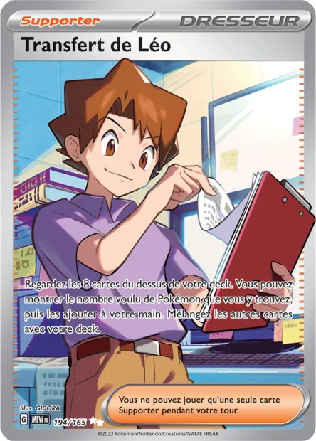 Carte Pokémon Neuve - Transfert de Léo 194/165 - Ultra Rare - EV03.5 - 151 - Sortie de Booster