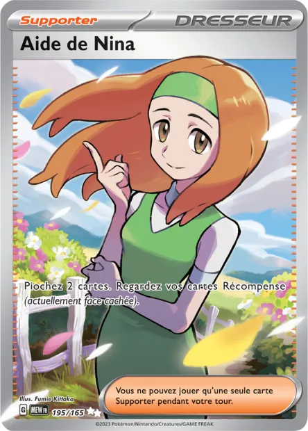 Carte Pokémon Neuve - Aide de Nina 195/165 - Ultra Rare - EV03.5 - 151 - Sortie de Booster