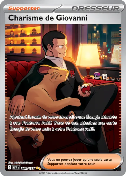 Carte Pokémon Neuve - Charisme de Giovanni 204/165 - Illustration Spéciale Rare - EV03.5 - 151 - Sortie de Booster