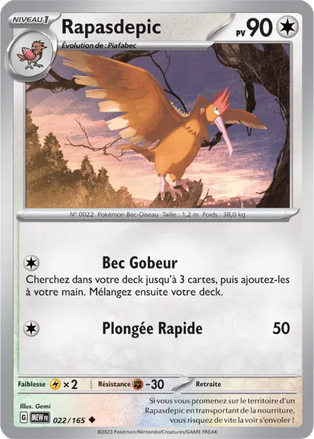 Carte Pokémon Neuve - Rapasdepic 022/165 - Peu Commune - EV03.5 - 151 - Sortie de Booster