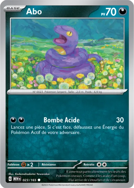 Carte Pokémon Neuve - Abo 023/165 - Commune - EV03.5 - 151 - Sortie de Booster
