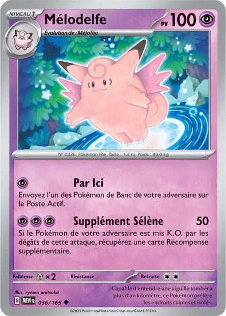 Carte Pokémon Neuve - Mélodelfe 036/165 - Peu Commune - EV03.5 - 151 - Sortie de Booster