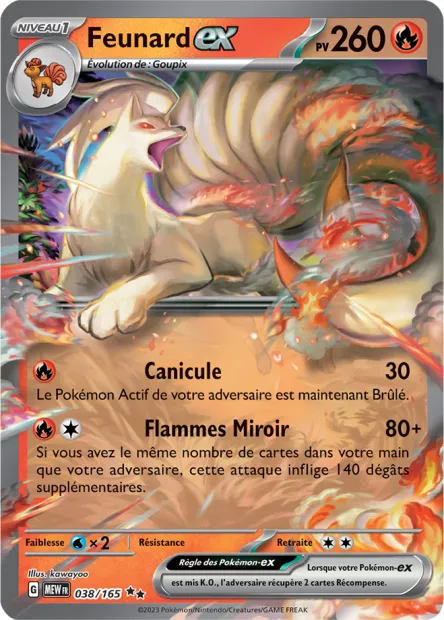 Carte Pokémon Neuve - Feunard EX 038/165 - Double Rare - EV03.5 - 151 - Sortie de Booster