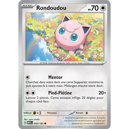 Carte Pokémon Neuve - Rondoudou 039/165 - Commune - EV03.5 - 151 - Sortie de Booster