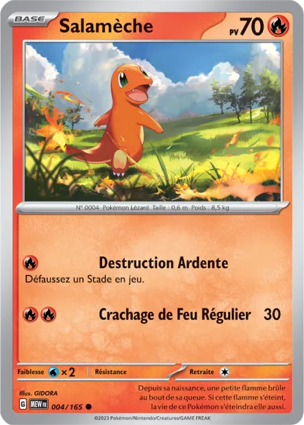 Carte Pokémon Neuve - Salamèche 004/165 - Commune - EV03.5 - 151 - Sortie de Booster