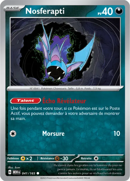 Carte Pokémon Neuve - Nosferapti 041/165 - Commune - EV03.5 - 151 - Sortie de Booster