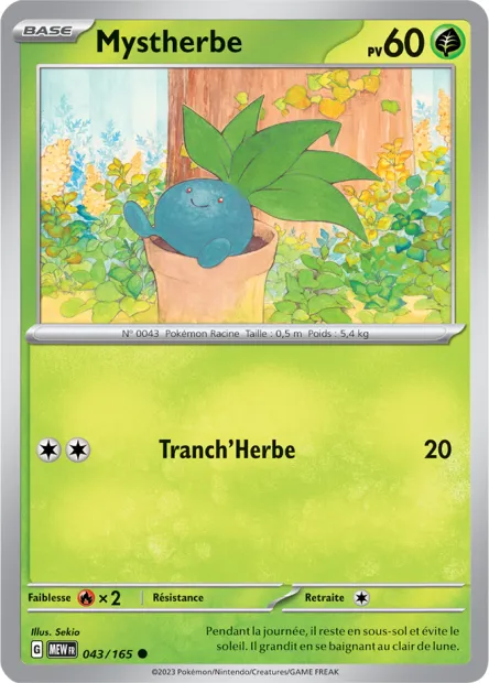 Carte Pokémon Neuve - Mystherbe 043/165 - Commune - EV03.5 - 151 - Sortie de Booster