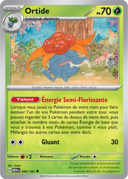 Carte Pokémon Neuve - Ortide 044/165 - Peu Commune - EV03.5 - 151 - Sortie de Booster