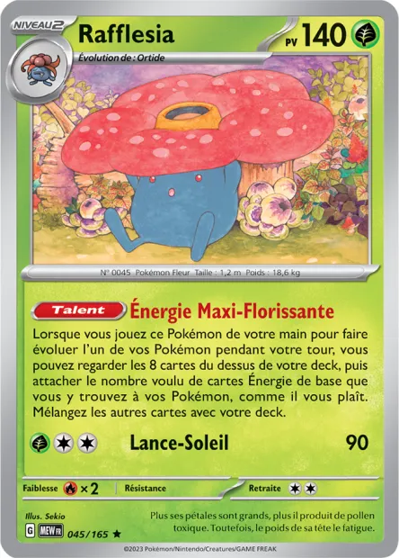 Carte Pokémon Neuve - Rafflesia 045/165 - Rare - EV03.5 - 151 - Sortie de Booster