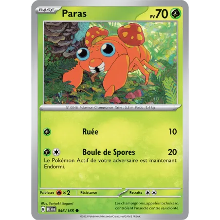 Carte Pokémon Neuve - Paras 046/165 - Commune - EV03.5 - 151 - Sortie de Booster
